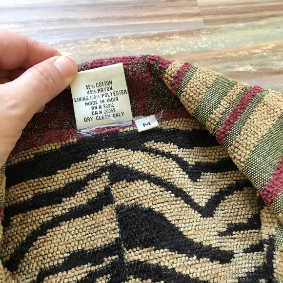 Parsley & Sage Textured Chenille Patchwork Tapestry Blazer Jacket - Picture 7 of 9